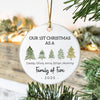 Our 1st Christmas As A Tree Family Of Three Christmas Ceramic Ornament LM32 895429