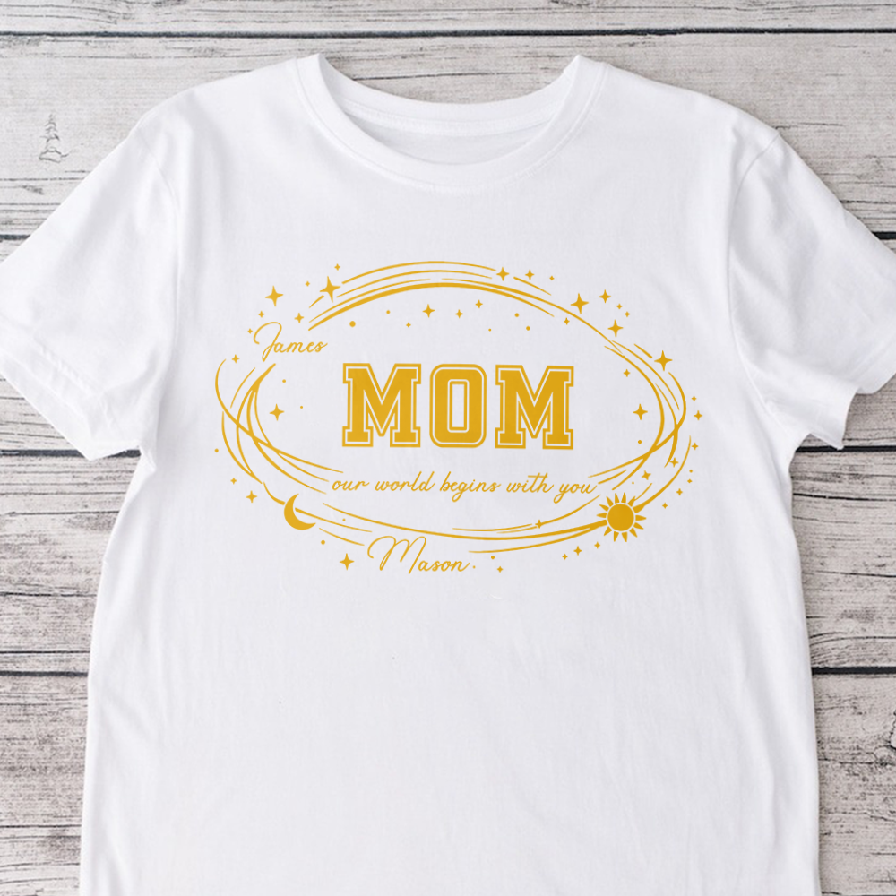 Personalized Mom - Our World Begins With You Star Trails Shirt With Mom and Kid Name CH07 895440
