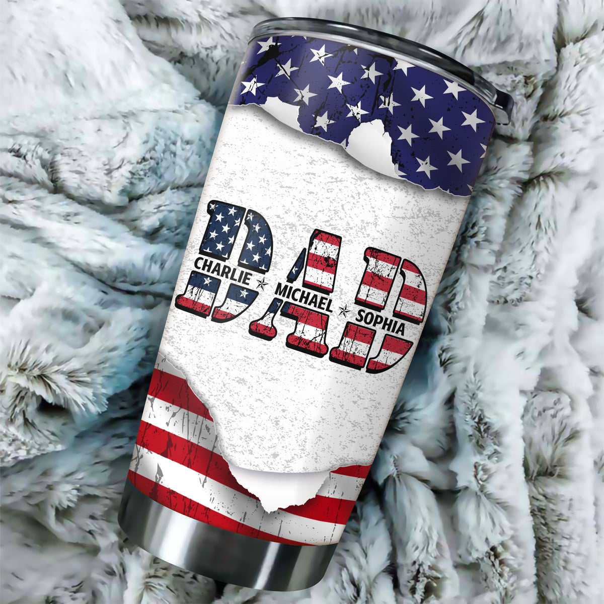 Custom Kid Name With America Dad Tumbler TH10 894035