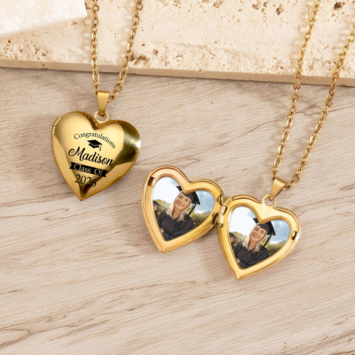 Custom Photo Congratulation Heart Locket Necklace Graduation Gift TH10 898769