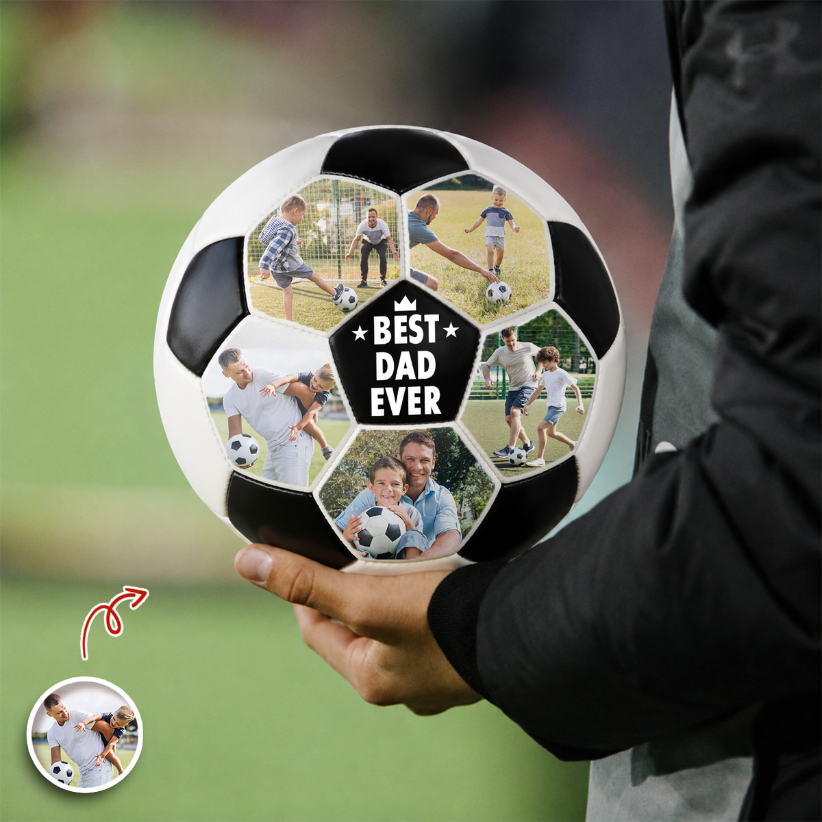 Custom Photo Best Coach Ever Best Dad Ever Soccer Ball - Gift For Dad, Father's Day, Soccer Lovers HO82 902724