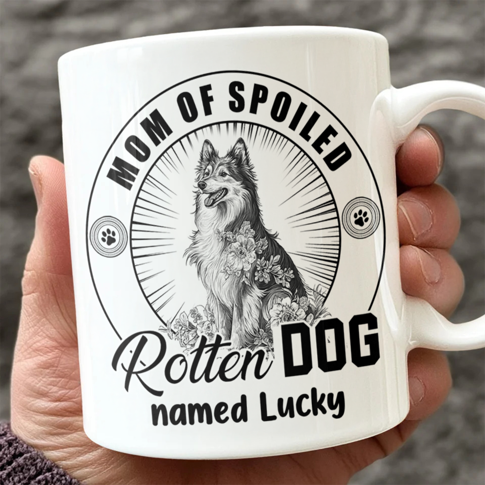 Personalized Spoiled Rotten Dog Toile De Jouy White Mug LM32 895079