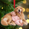 Custom Dog & Baby Photo Acrylic Ornament - Personalized Family Keepsake Gift CH07 180570