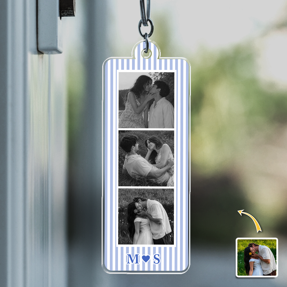 Custom Mini Photo Booth Strip Acrylic Keychain Personalized Couple Photos Gift CH07 180414
