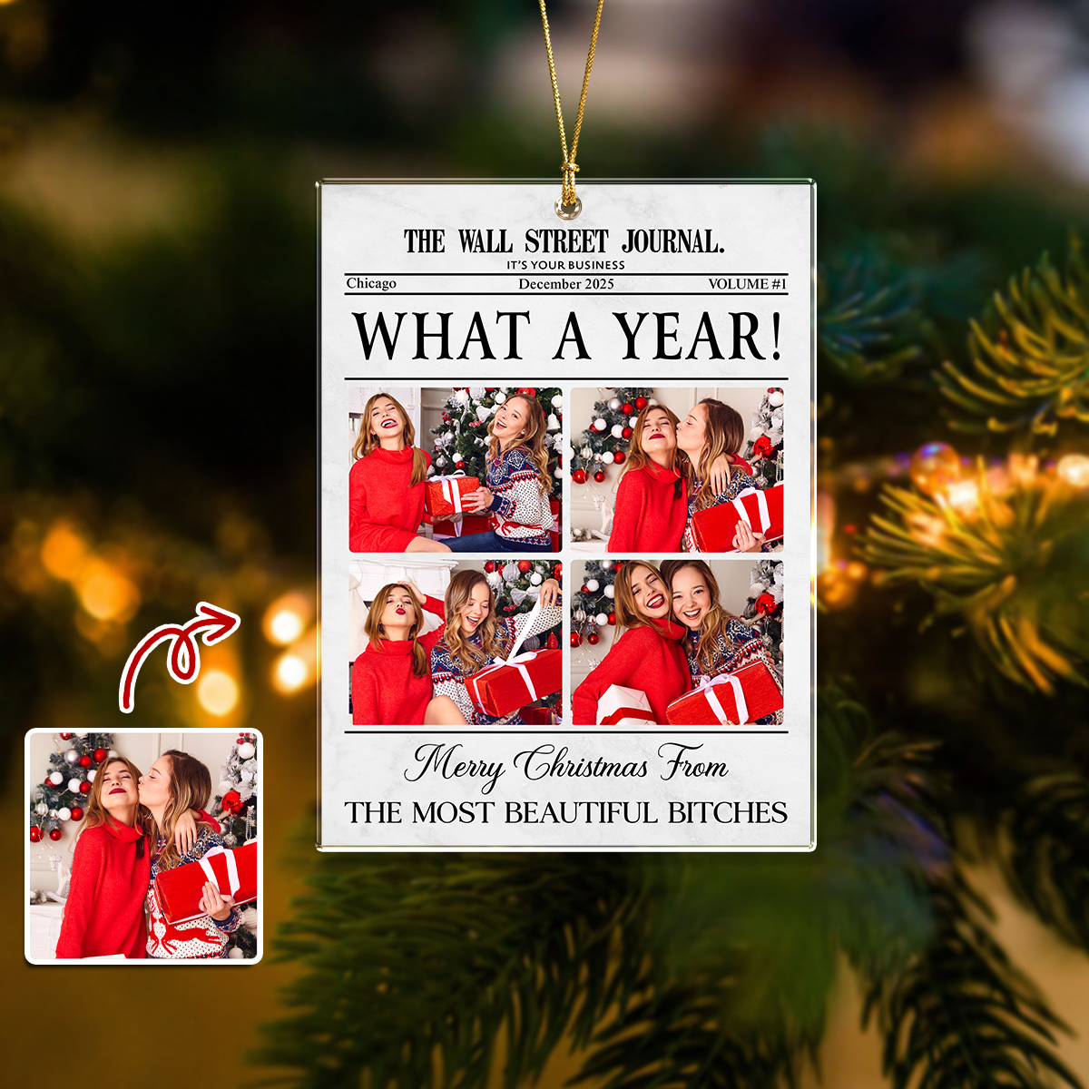 Custom Photo Besties Christmas Tree Acrylic Ornament Christmas Gift For Besties HO82 894674