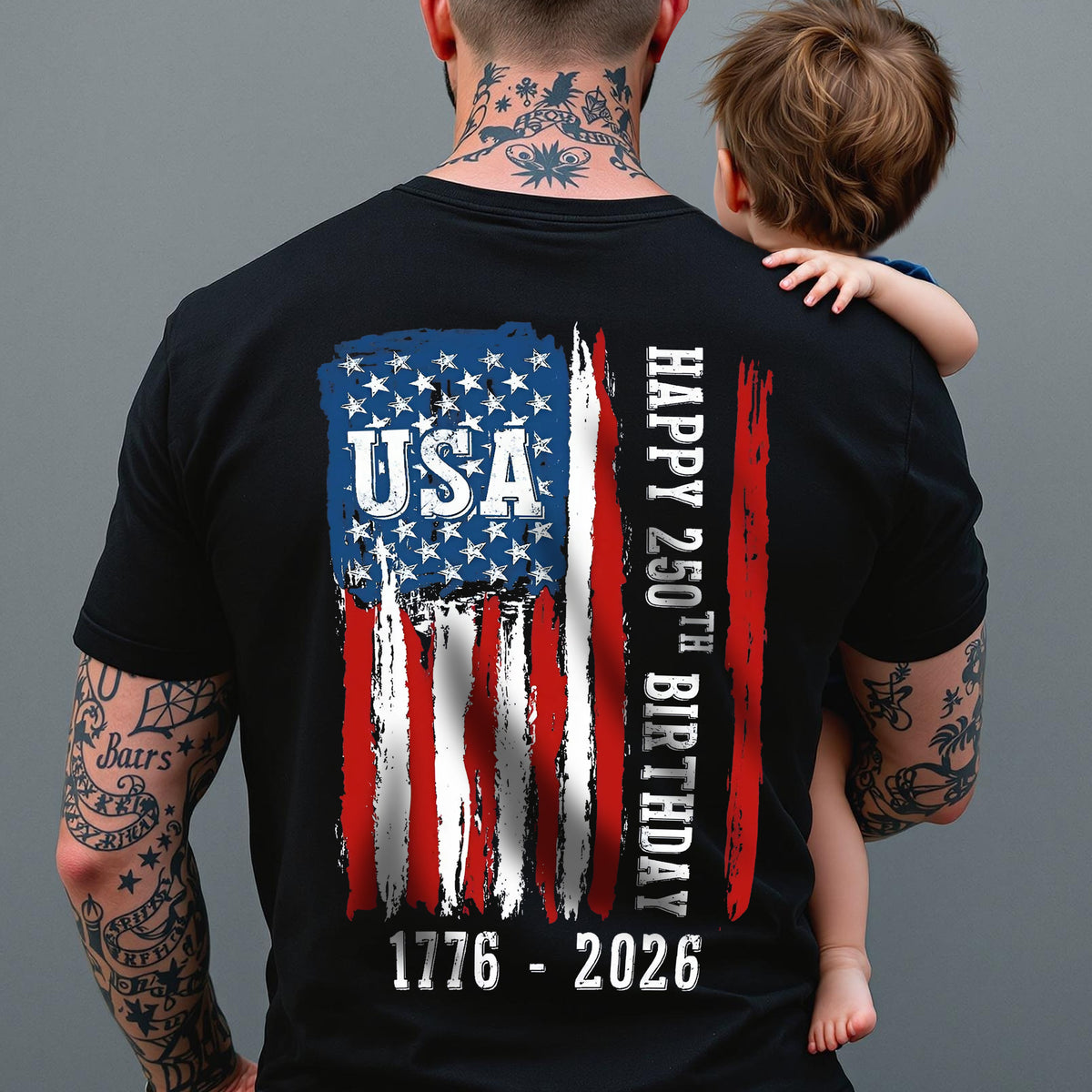 Happy 250th Birthday America Flag Back Side Dark Shirt LM32 895285
