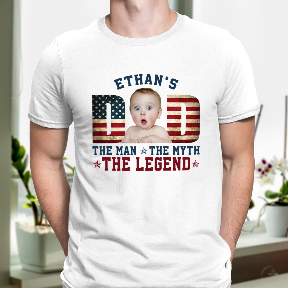 Custom Kid Photo - Dad, The Man The Myth The Legend Dad Bright Shirt HA75 892468