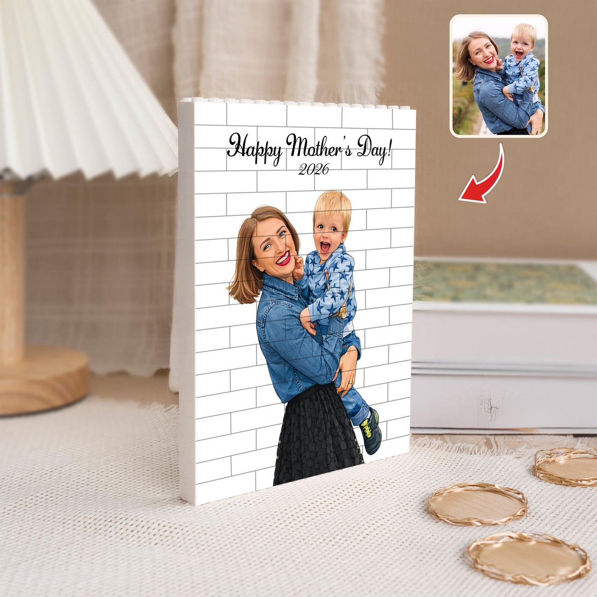 Custom Photo Family Building Brick Blocks Mother's Day Gift HA75 920638