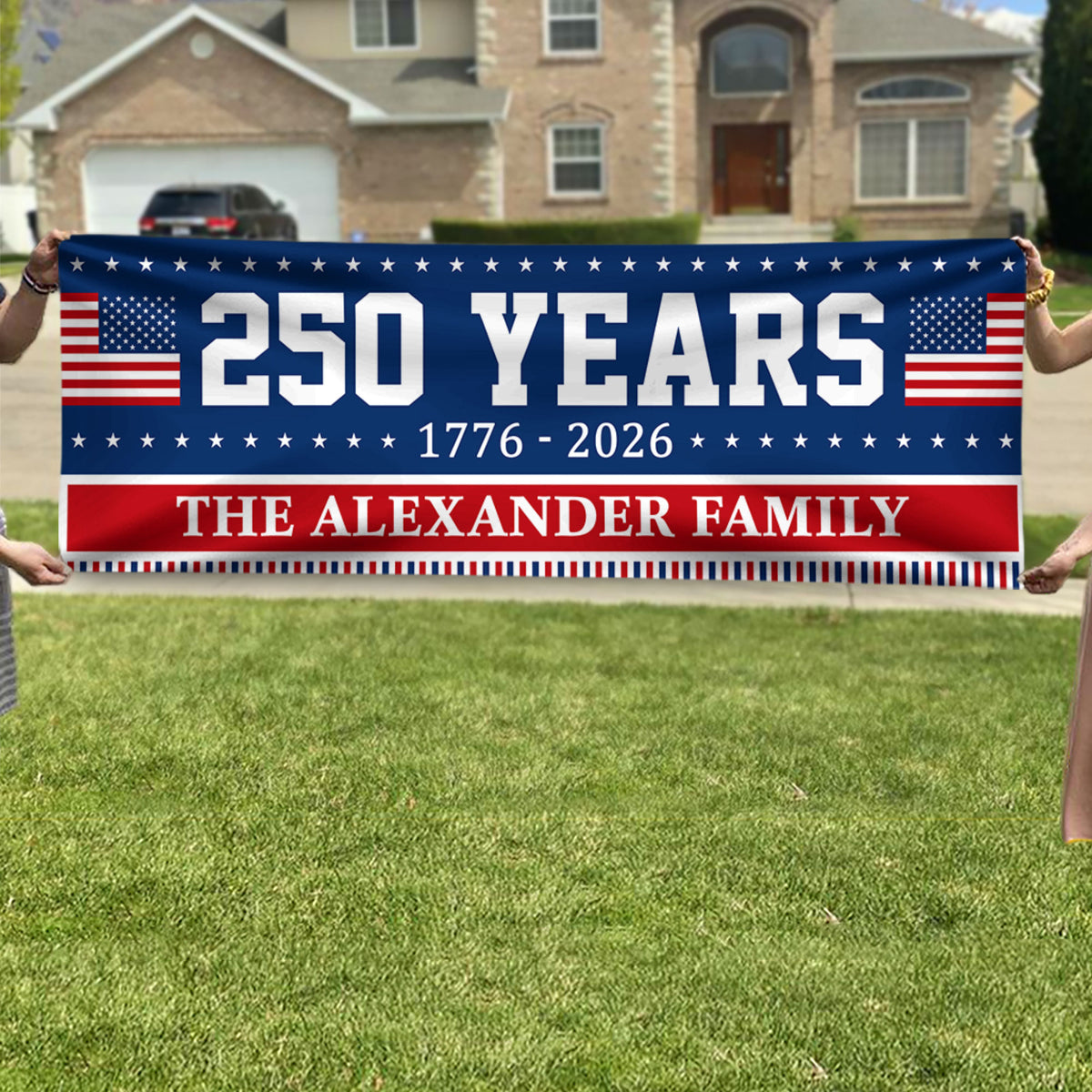 Custom Family Name 250 Years Of America Banner TH10 898297
