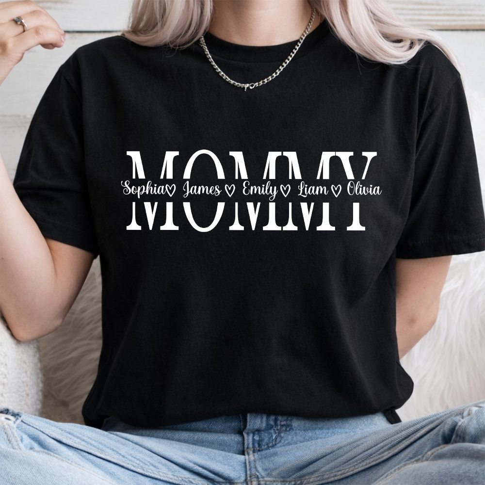 Custom Kid Name Personalized Dark Shirt For Mom, Mother Day Gift CH07 910752