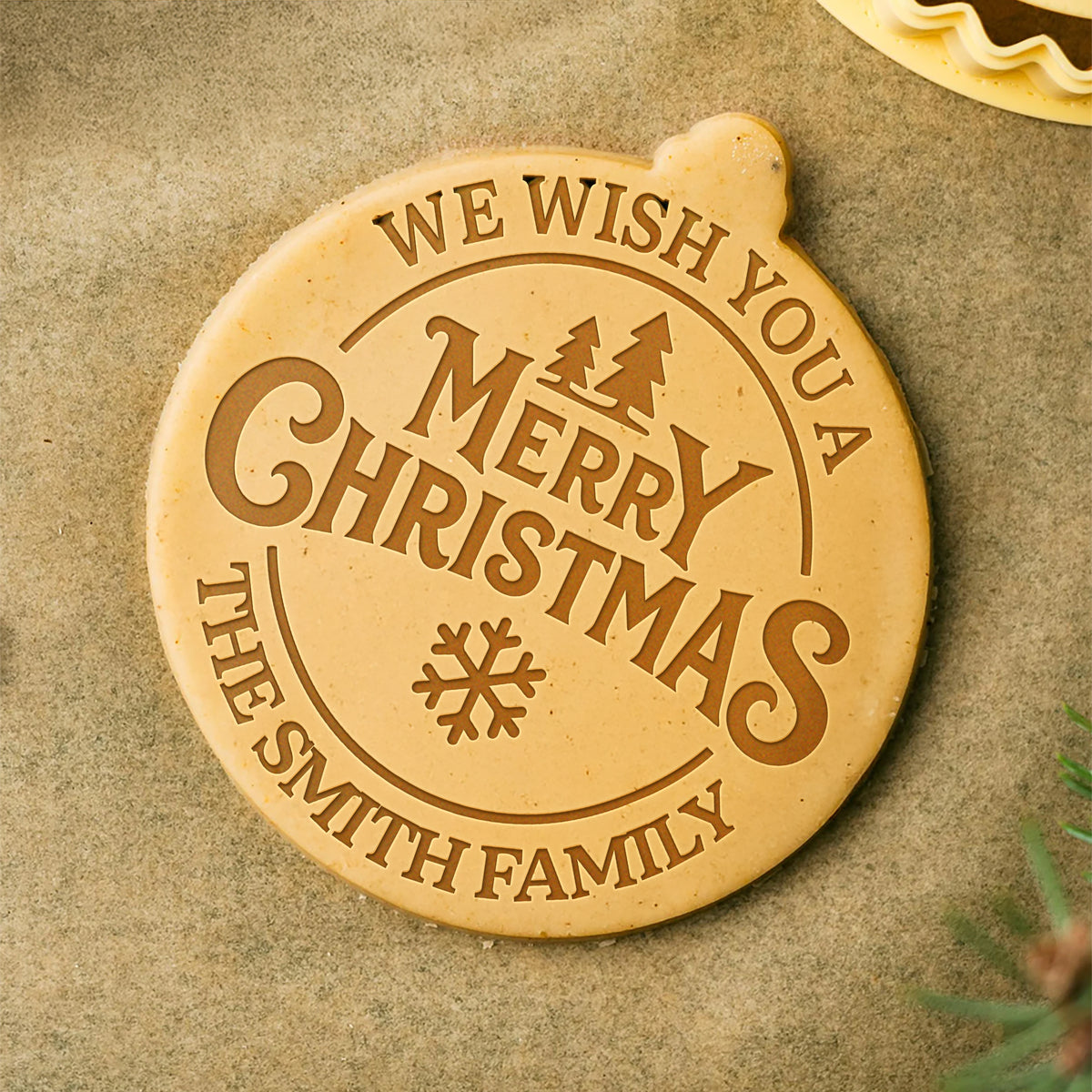 Personalized We Wish You A Merry Christmas Cookie Stamp - Holiday Baking Gift For Family LM32 670517