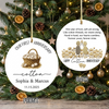 Personalised Cotton Anniversary 2 Sided Ceramic Ornament, Cotton Wedding Anniversary Gift LM32 670063