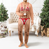 Funny Christmas Santa Bikini Onesie Pajamas Hairy Body Funny Gag Gift CH07 180580