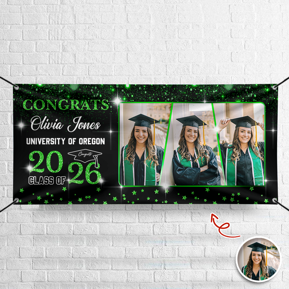 Personalized Congrats Graduation Class Of 2026 Banner Combo 3 Pieces, Senior Gift LM32 899373