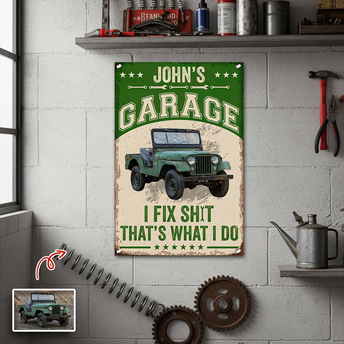 Custom Photo I Fix Sh!t That's What I Do Metal Sign - Funny Mechanic Gift TH10 170489