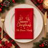 Custom Family Name Merry Christmas Reusable Cotton Napkin Christmas Decor HA75 919456