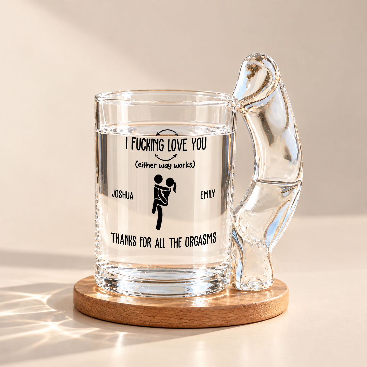 Personalized I F*cking Love You Thanks For All The Orgasms Naughty Glass Mug CH07 180590