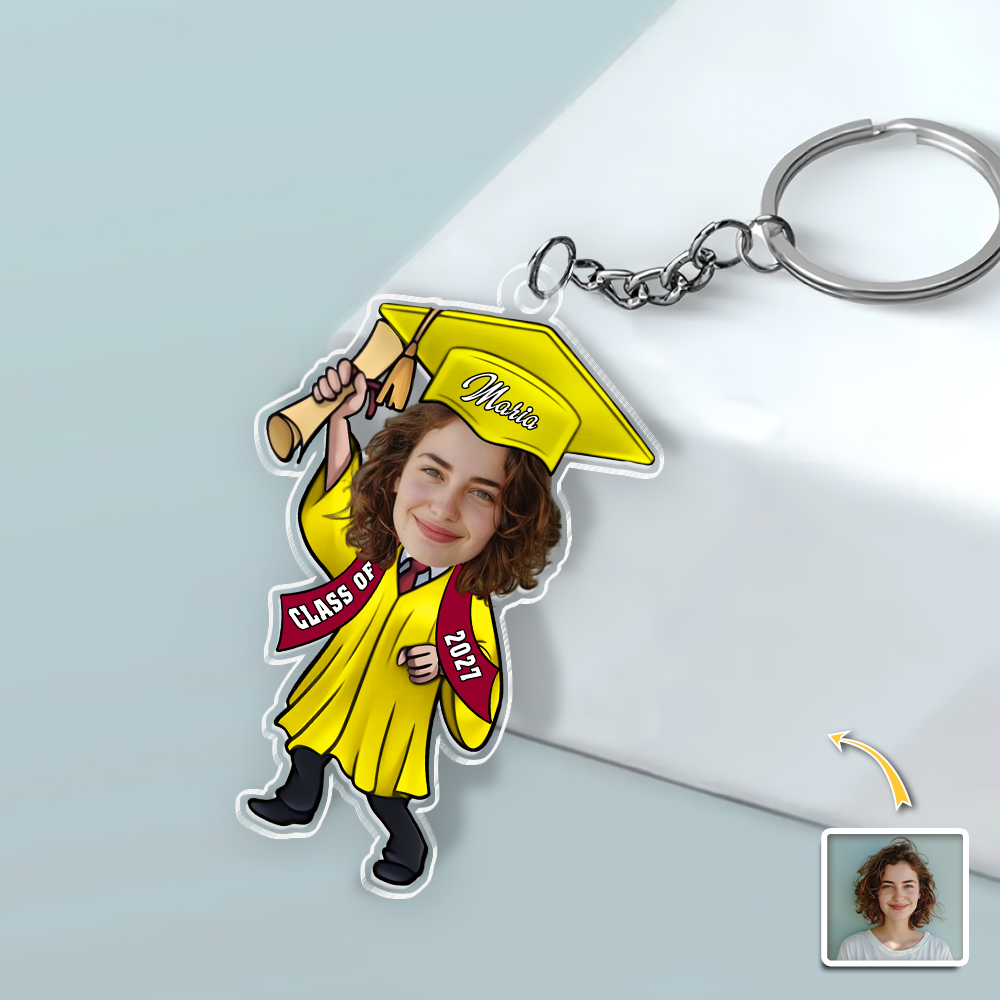 Custom Funny Face Class of 2026 Graduation Keychain, Personalized Gift for Graduate TH10 169163