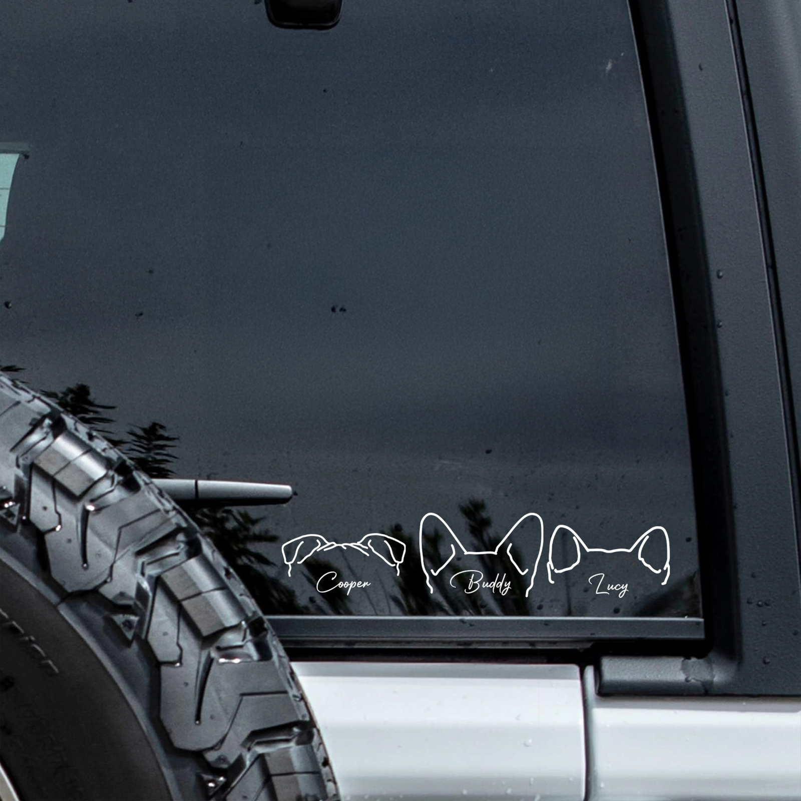 Personalized Dog Clipart Car Window Decal Sticker Gift For Pet Lovers TH10 898399