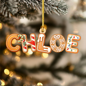 Custom Name Gingerbread Alphabet Personalized Acrylic Ornament HA75 898354