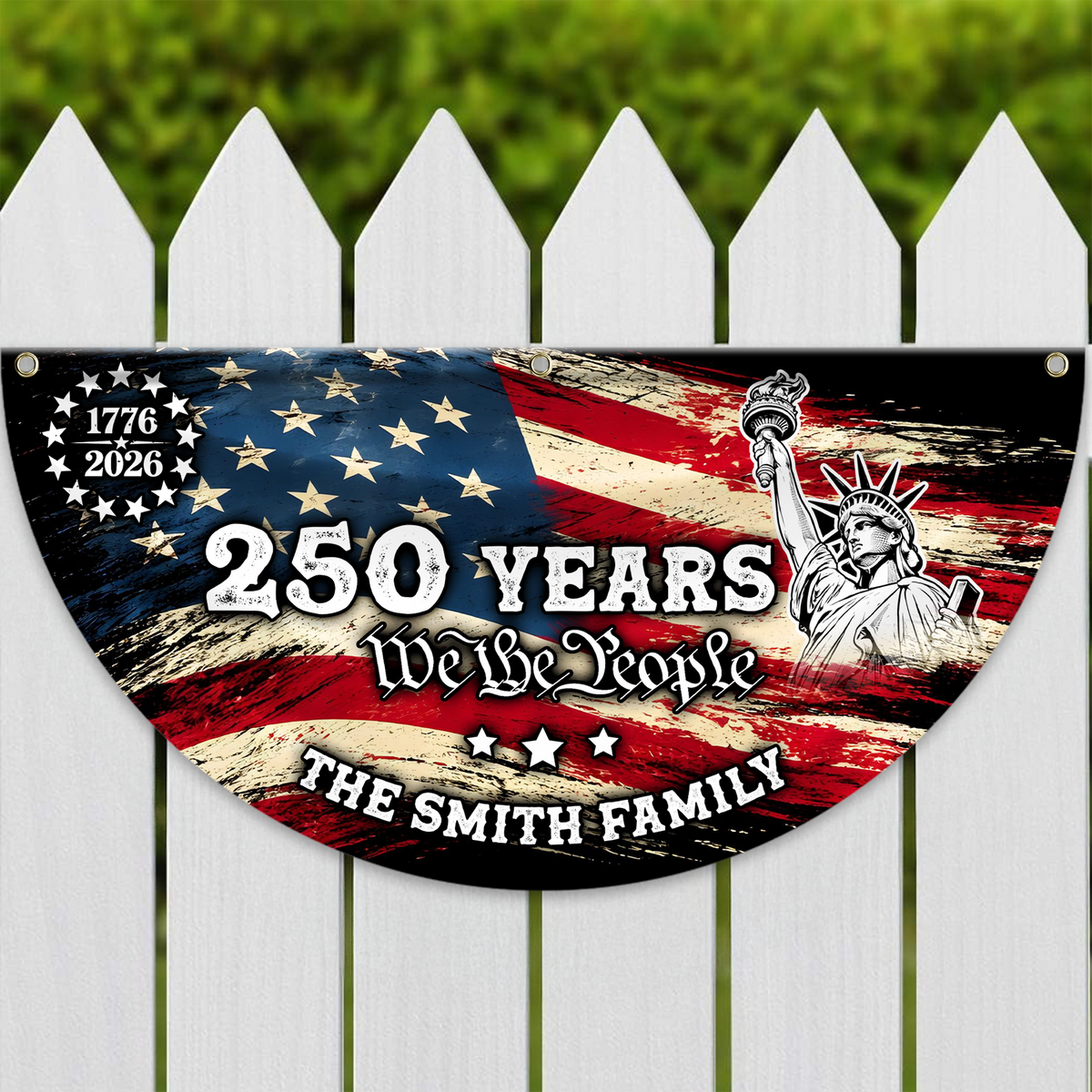 Custom Family Name 250 Years We The People Non-Pleated Fan Flag HA75 920908