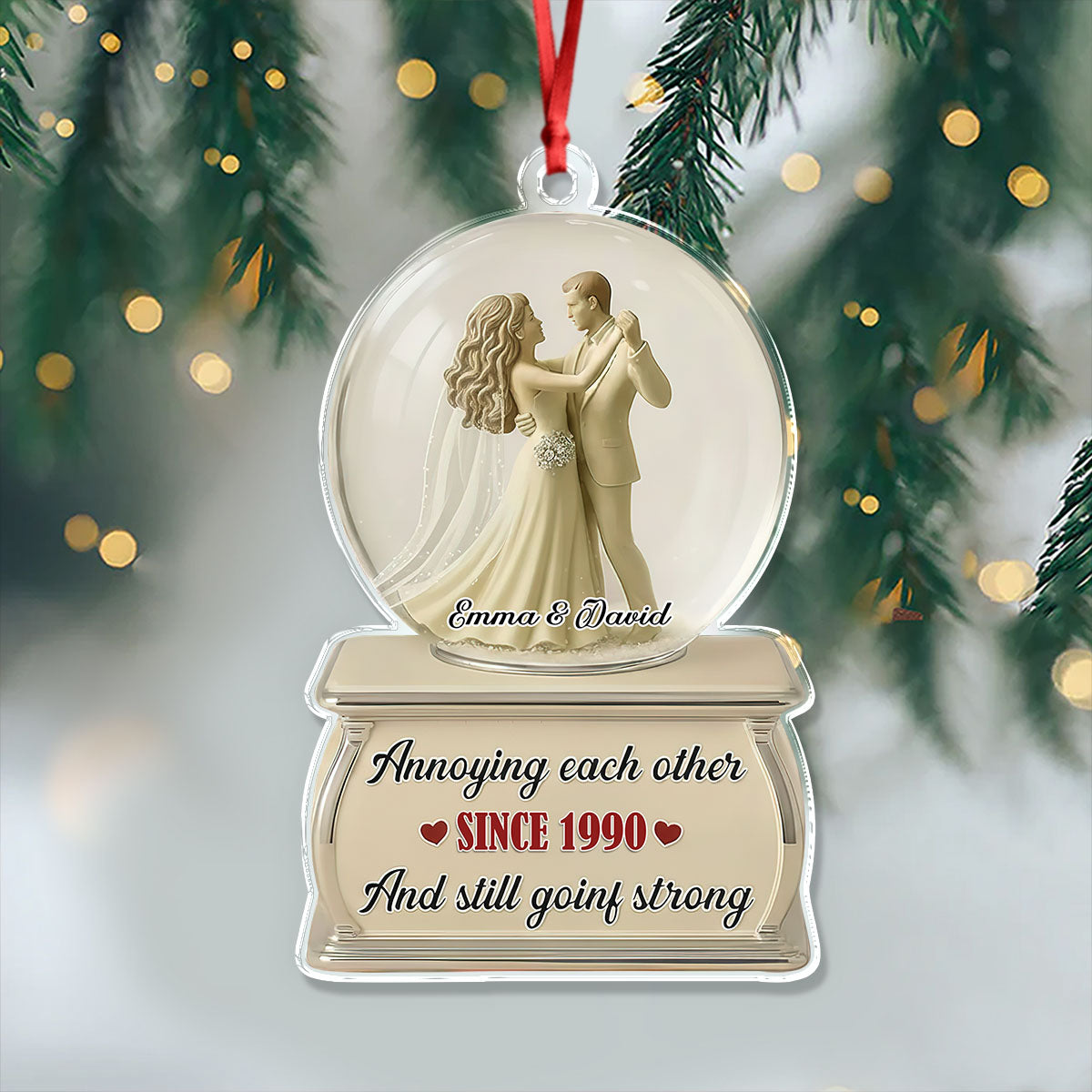 Dancing Couple Snow Globe - Personalized Acrylic Ornament CH07 899510