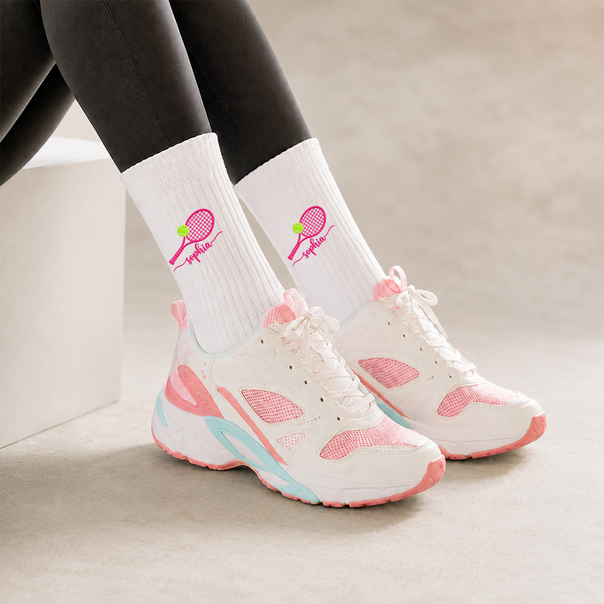 Personalized Name Tennis Embroidered Socks Tennis Player Gift HA75 919498