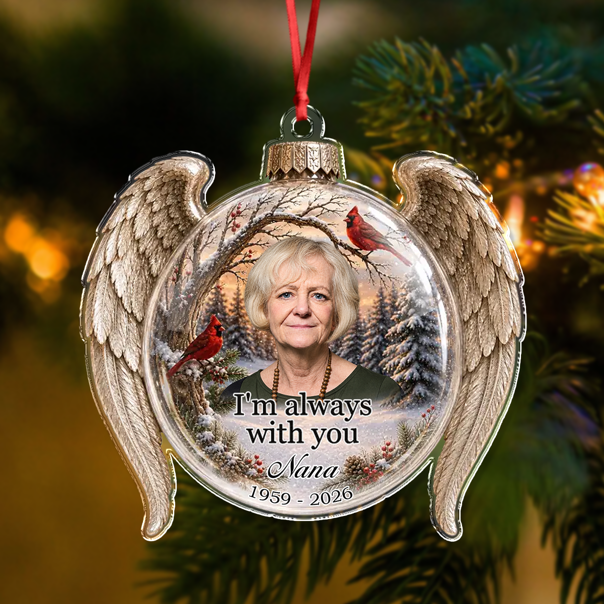 Custom Photo Memorial Sympathy Acrylic Ornament Gifts For Loss Of Mom, Dad LM32 669987