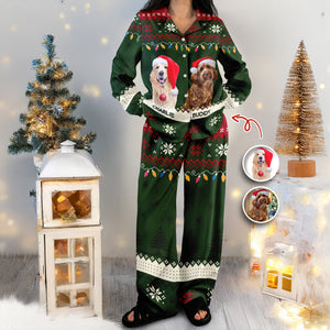 Custom Dog Photo Happy Howlidays Pajamas For Christmas TH10 894361