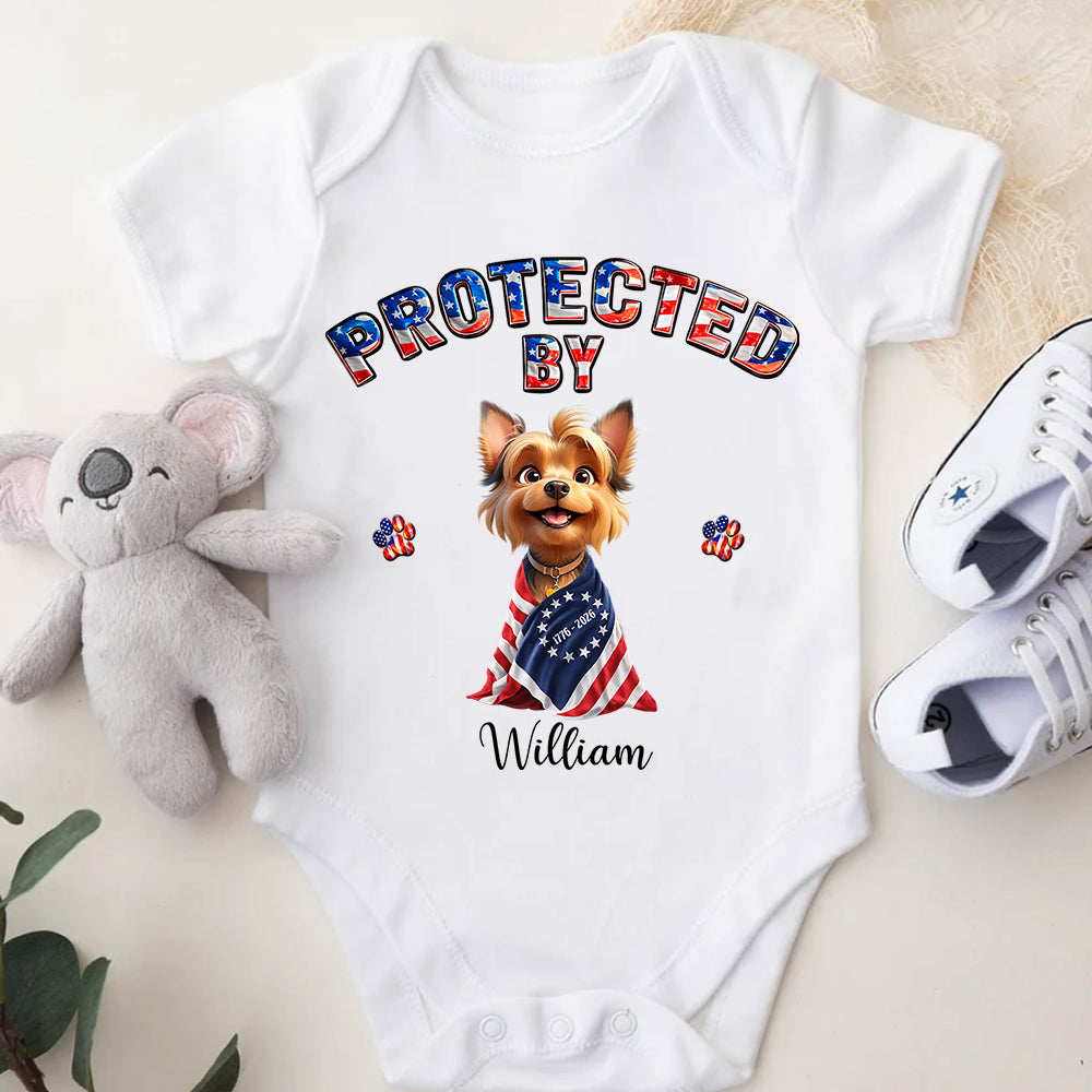 Custom 3D American Dog Protect By Buddy - American Design Baby Onesie LM32 899119