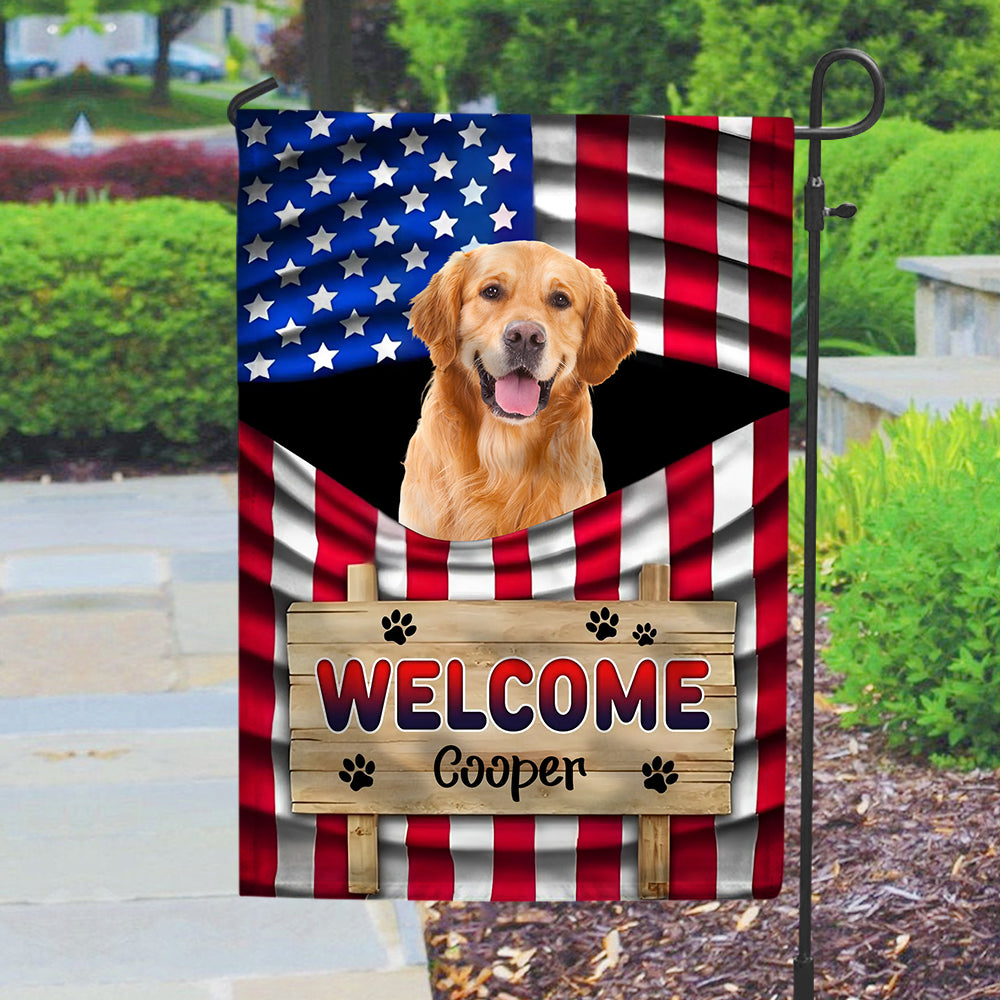 Welcome Dog American - Personalized Garden Flag, Gift For Dog Lovers CH07 896020