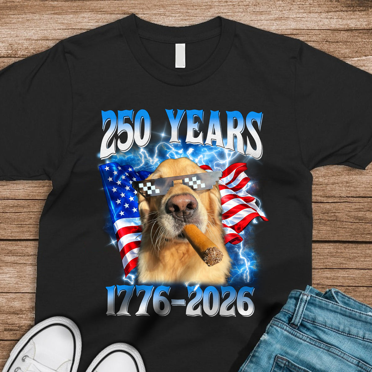 Custom Dog Cat Photo American Eagle Flag 250th America Anniversary Dark Shirt LM32 899083