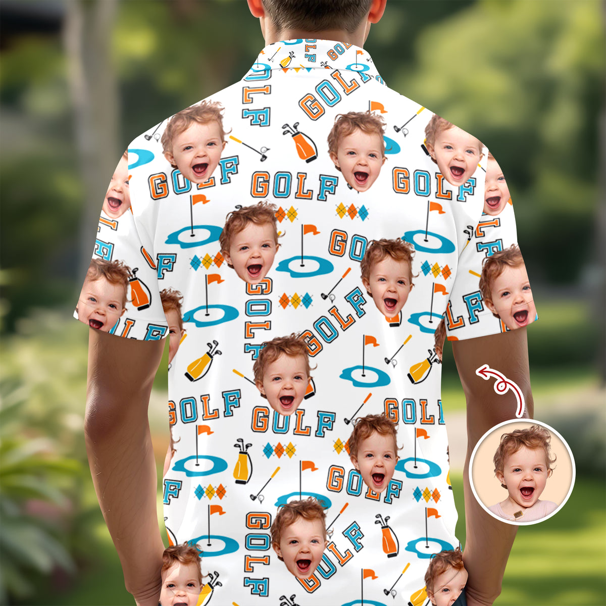 Custom Photo Golf Pattern Polo Shirt - Personalized Gift for Golfer, Golf Lovers HA75 898584