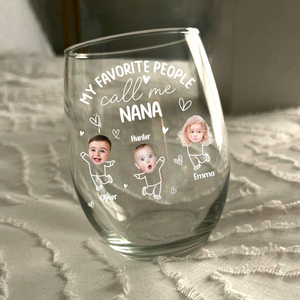 Custom Photo My Favorite People Call Me Grandma, Mom Wine Glass HA75 892294