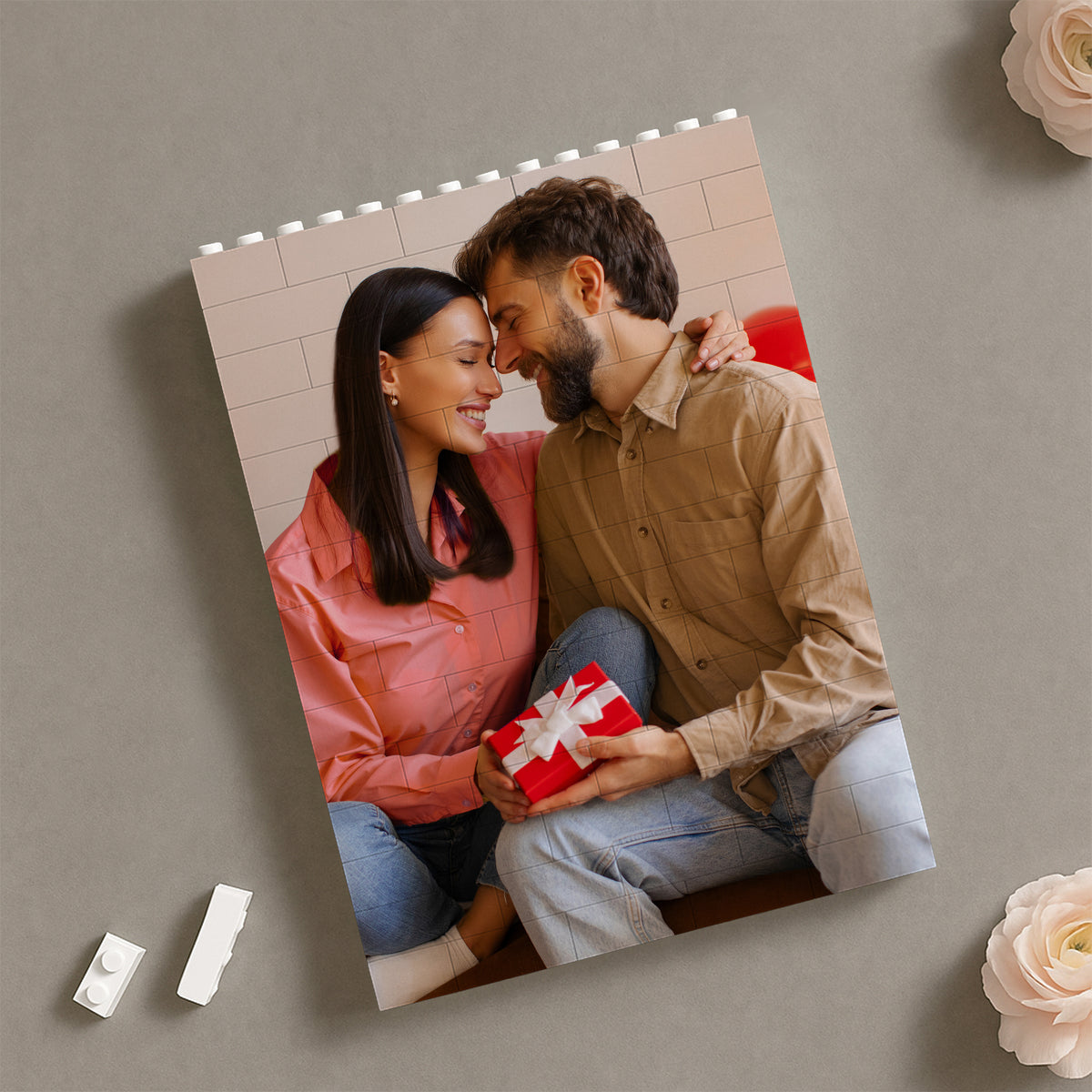 Custom Couple Photo Side By Side, A Lifetime Together Building Brick Blocks LM32 899157