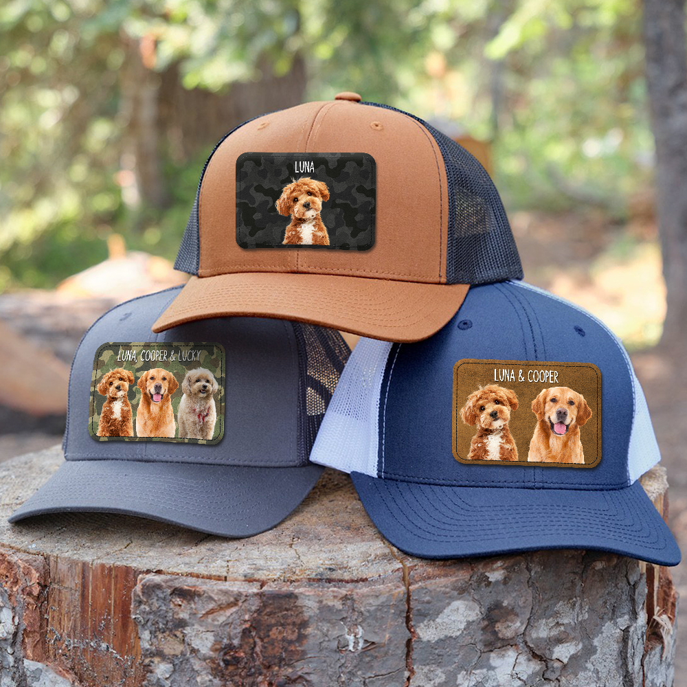 Custom Dog Photo Leather Patch Hat - Personalized Pet Lover Gift LM32 668965
