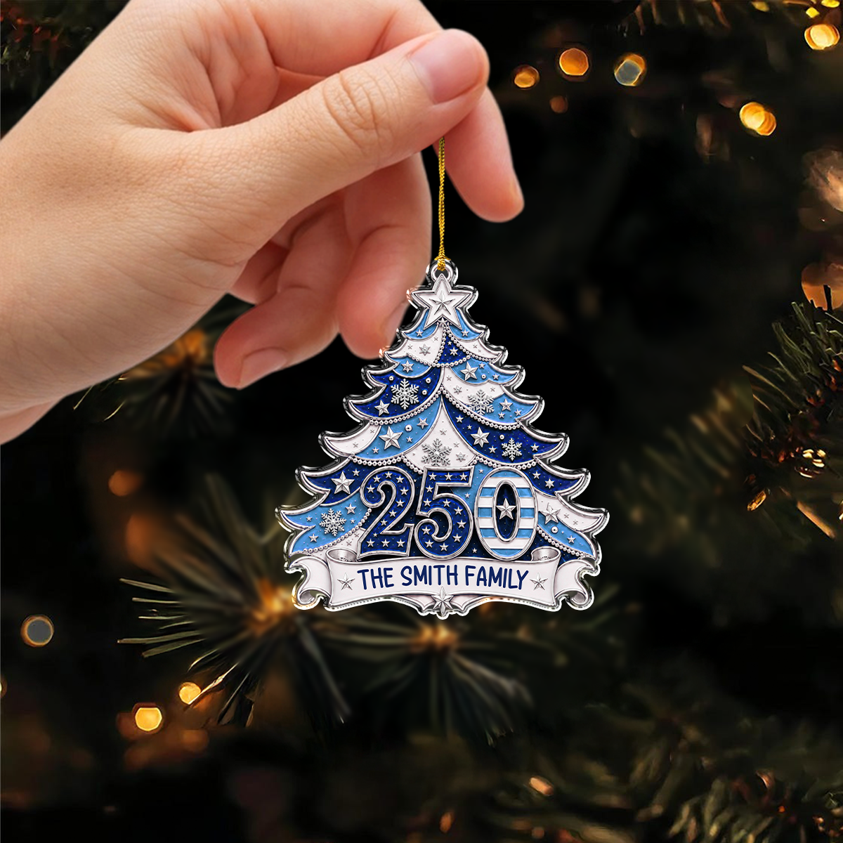 Personalized Custom Family Name, Christmas Home For The Holidays, Acrylic Ornament TH10 170663