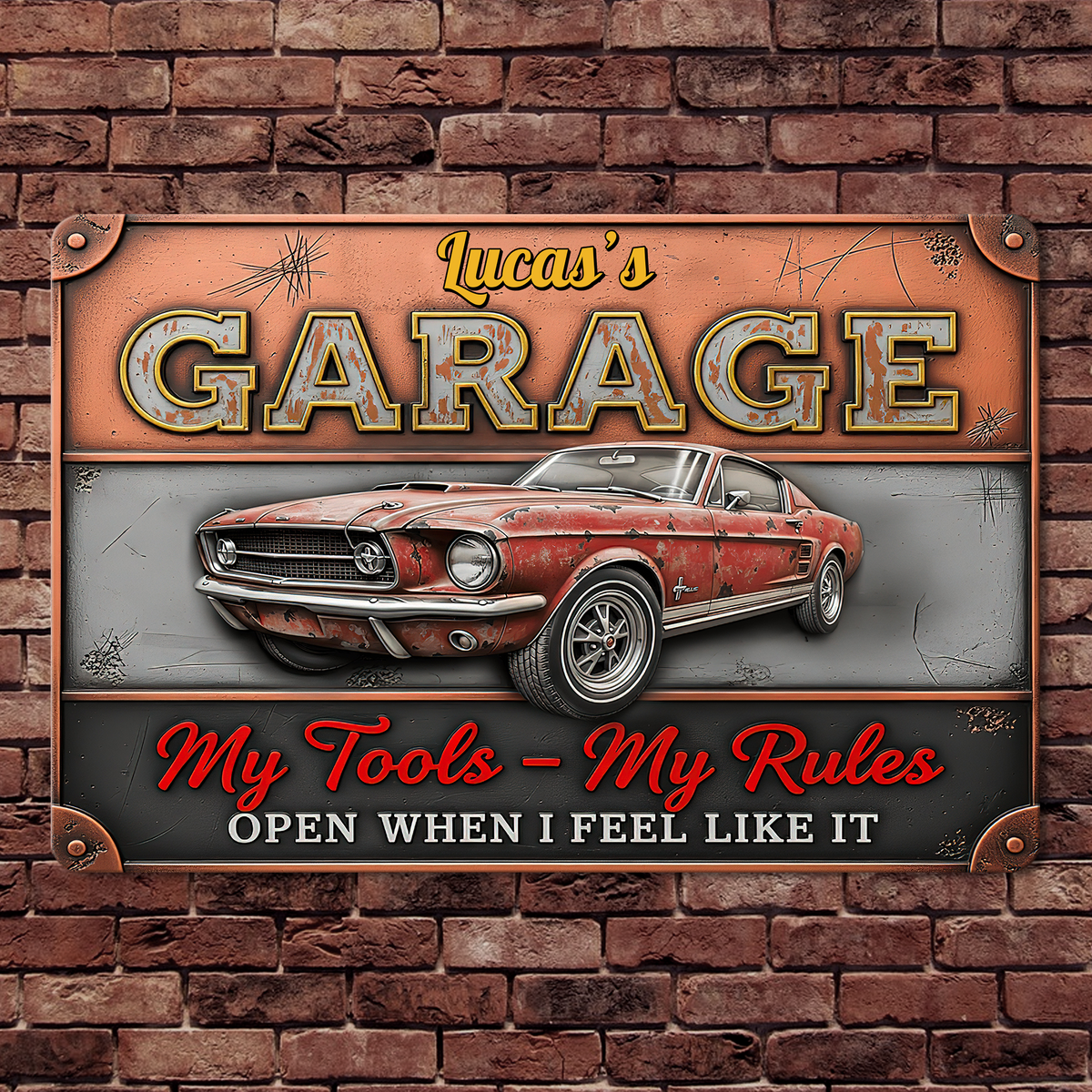 My Tools My Rules Custom Car Photo Retro Garage Metal Sign CH07 896276