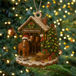 Custom Name Horse Farm Wood Ornament – Christmas Gifts for Women & Men LM32 895613