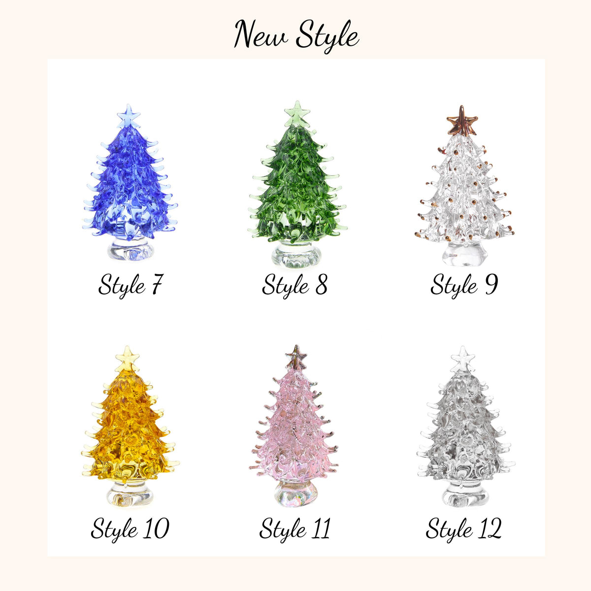 Mini Christmas Tree Stained Glass, Glass Tree Figurines, Unique Holiday Decor LM32 670263