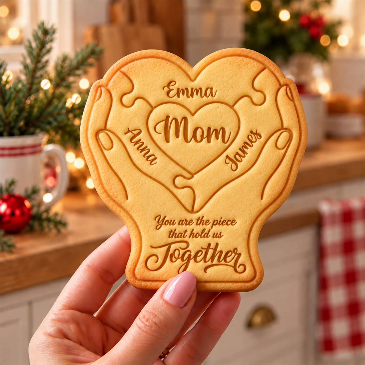 Custom Name Mom You Are The Piece That Holds Us Together Shaped Cookie Stamp HO82 904176