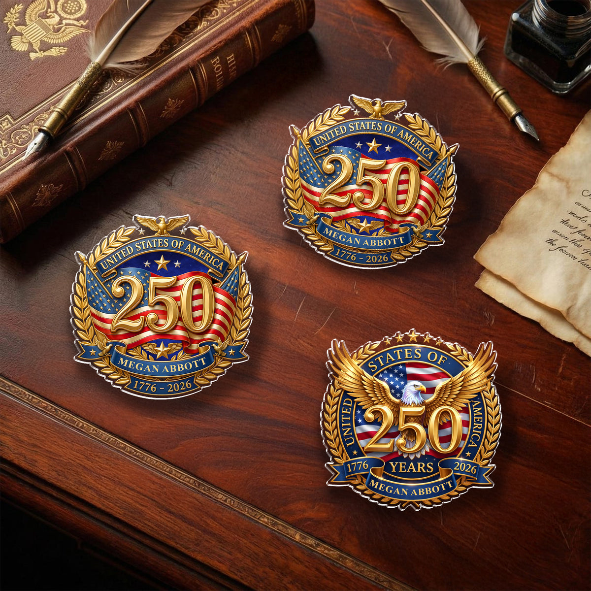 Custom Name 250th Anniversary United States Of America 1776-2026 Acrylic Pin HO82 902274