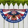 Custom Family Name God Bless America Patriotic Eagle Non-Pleated Fan Flag HA75 920132