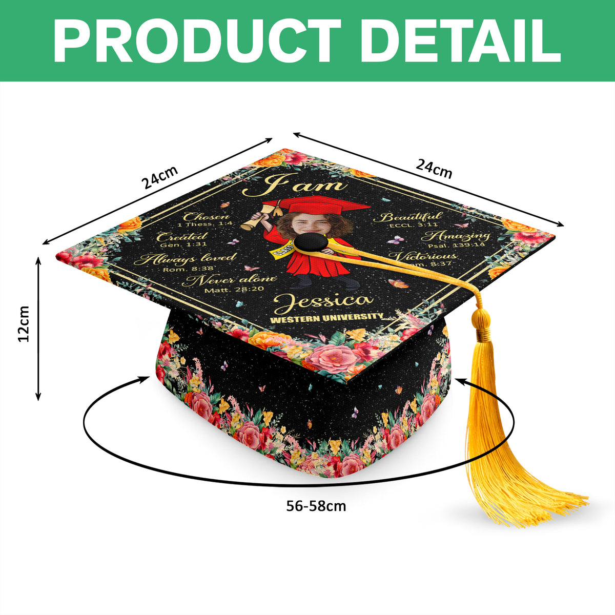 Custom Funny Face Class of 2026 Graduation Cap Topper TH10 169201