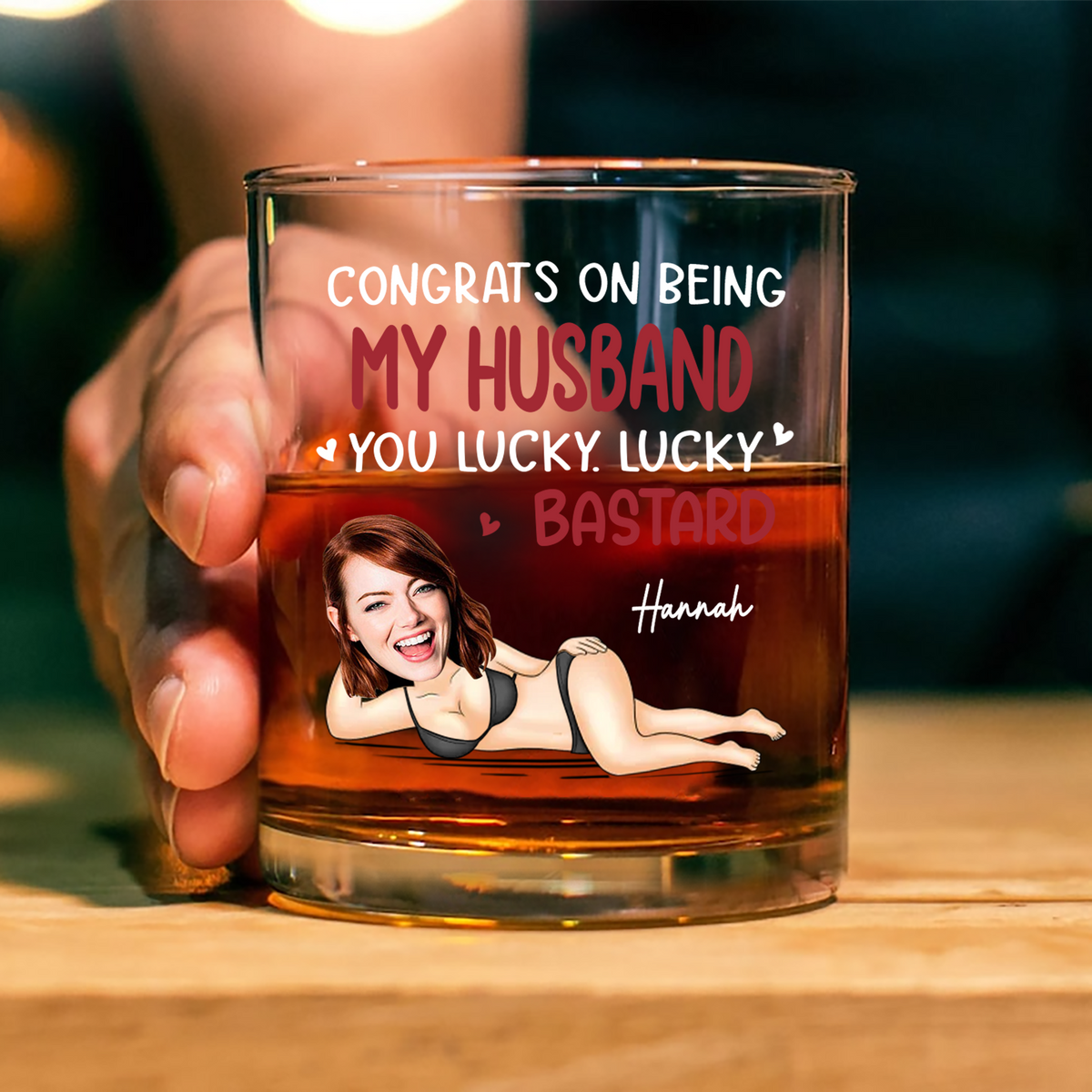 Custom Photo Anniversary Wedding Personalized Whiskey Glass Gifts For Husband And Wife, Him And Her LM32 897633