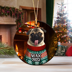 Custom Cute Dog Photo Christmas Ornament Gift For Dog Lover CH07 896804