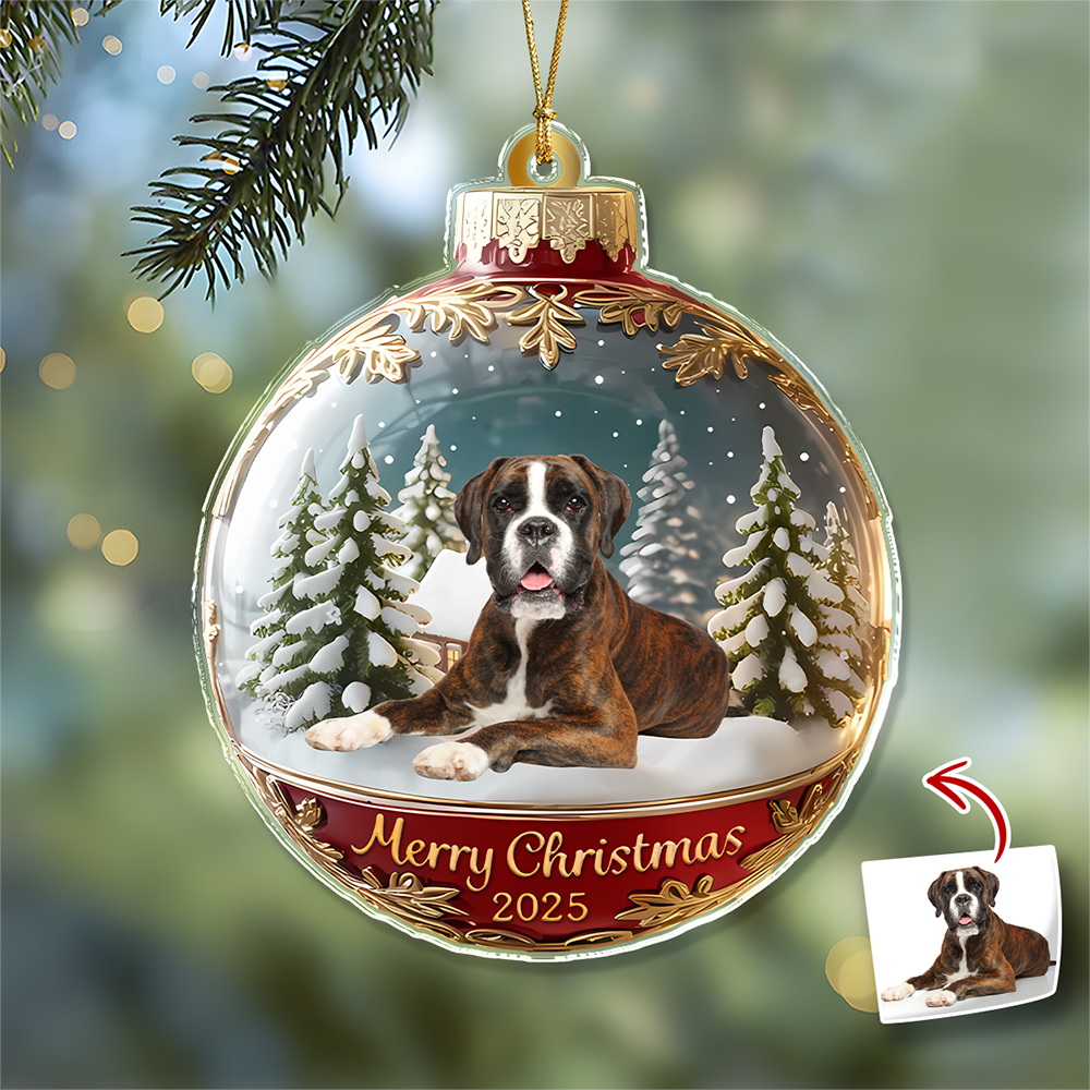 Custom Dog Cat Photo Acrylic Ornament Christmas Gift For Dog Cat Lovers HA75 898378