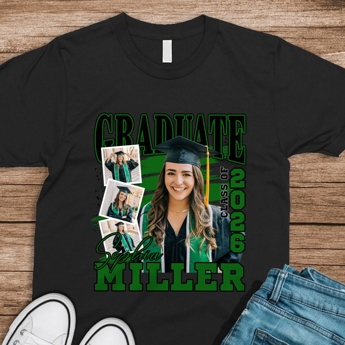Custom Photo Graduation Class of 2026 Dark Shirt Graduate Gift HO82 901668