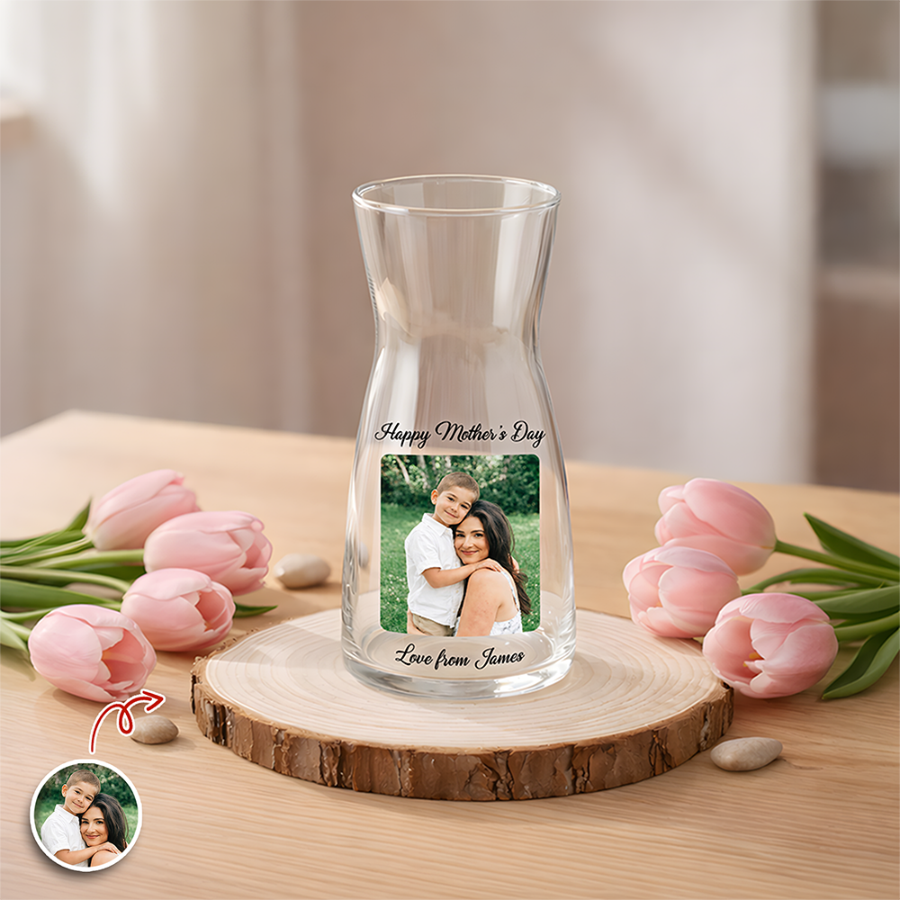 Custom Photo Happy Mother's Day Glass Vase CH07 910936