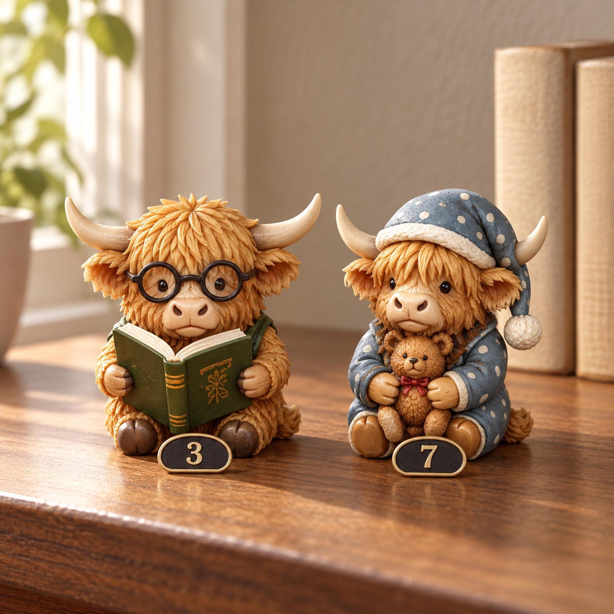 24 Days Of Mini Highland Cow Figures Advent Calendar, Christmas Countdown For Moo-Lovers LM32 670189